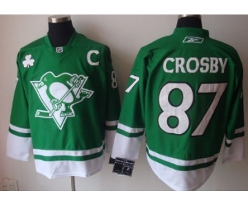 Pittsburgh Penguins #87 Sidney Crosby St. Patrick's Day Green Jersey