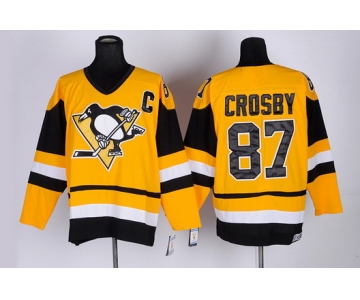 Pittsburgh Penguins #87 Sidney Crosby Yellow Throwback CCM Jersey
