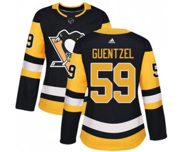 Adidas Pittsburgh Penguins #59 Jake Guentzel Black Home Authentic Women's Stitched NHL Jersey