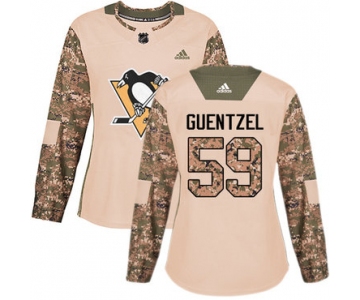Adidas Pittsburgh Penguins #59 Jake Guentzel Camo Authentic 2017 Veterans Day Women's Stitched NHL Jersey
