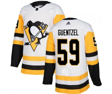 Adidas Pittsburgh Penguins #59 Jake Guentzel White Road Authentic Stitched Youth NHL Jersey