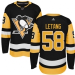 Adidas Pittsburgh Penguins #58 Kris Letang Black Alternate Authentic Stitched NHL Jersey
