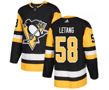 Adidas Pittsburgh Penguins #58 Kris Letang Black Home Authentic Stitched Youth NHL Jersey