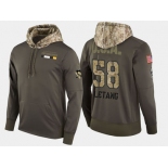 Nike Pittsburgh Penguins 58 Kris Letang Olive Salute To Service Pullover Hoodie