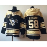 Old Time Hockey Pittsburgh Penguins #58 Kris Letang Black Hoodie