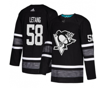 Penguins #58 Kris Letang Black Authentic 2019 All-Star Stitched Hockey Jersey