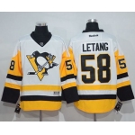 Penguins #58 Kris Letang White New Away Stitched NHL Jersey