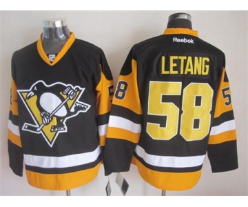 Pittsburgh Penguins #58 Kris Letang Black Third Jersey