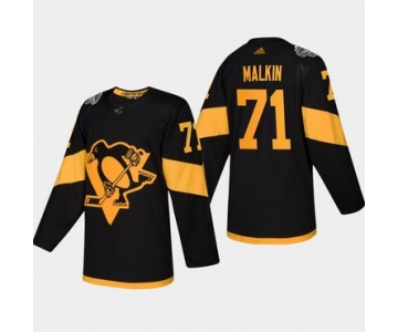 Men's #71 Evgeni Malkin Penguins Coors Light 2019 Stadium Series Black Authentic Jersey