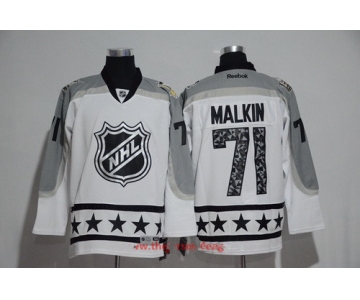 Men's Metropolitan Division Pittsburgh Penguins #71 Evgeni Malkin Reebok White 2017 NHL All-Star Stitched Ice Hockey Jersey