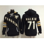 Old Time Hockey Pittsburgh Penguins #71 Evgeni Malkin Black Womens Hoodie