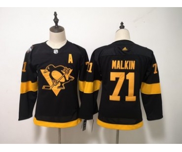 Penguins 71 Evgeni Malkin Black Women 2019 NHL Stadium Series Adidas Jersey