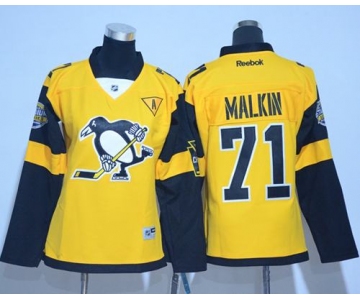 Penguins #71 Evgeni Malkin Gold 2017 Stadium Series Women's Stitched NHL Jersey