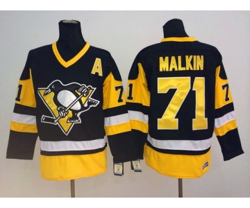 Pittsburgh Penguins #71 Evgeni Malkin Black Throwback CCM Jersey