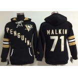 Pittsburgh Penguins #71 Evgeni Malkin Black Women's Old Time Heidi NHL Hoodie