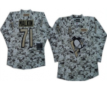 Pittsburgh Penguins #71 Evgeni Malkin White Camo Jersey