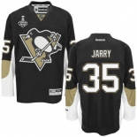 Men's Pittsburgh Penguins #35 Tristan Jarry Black Team Color 2017 Stanley Cup NHL Finals Patch Jersey