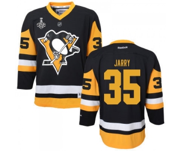 Women's Pittsburgh Penguins #35 Tristan Jarry Black With Yellow 2017 Stanley Cup NHL Finals Patch Jersey