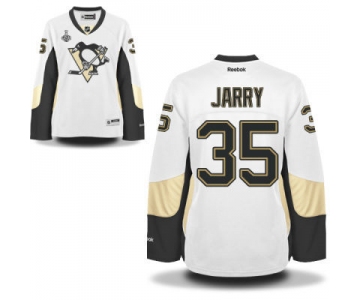 Women's Pittsburgh Penguins #35 Tristan Jarry White Road 2017 Stanley Cup NHL Finals Patch Jersey