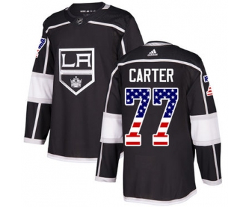Adidas Kings #77 Jeff Carter Black Home Authentic USA Flag Stitched NHL Jersey