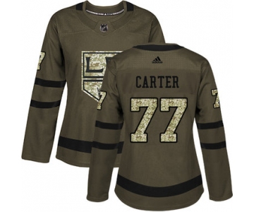 Adidas Los Angeles Kings #77 Jeff Carter Green Salute to Service Women's Stitched NHL Jersey