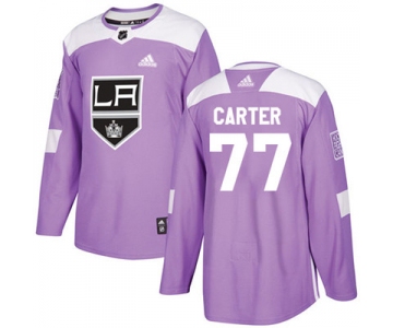 Adidas Los Angeles Kings #77 Jeff Carter Purple Authentic Fights Cancer Stitched Youth NHL Jersey