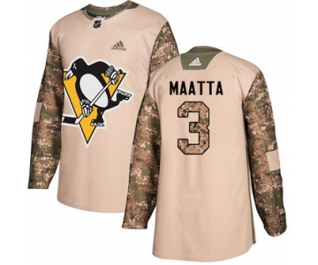 Adidas Penguins #3 Olli Maatta Camo Authentic 2017 Veterans Day Stitched NHL Jersey