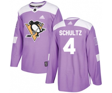 Adidas Penguins #4 Justin Schultz Purple Authentic Fights Cancer Stitched NHL Jersey