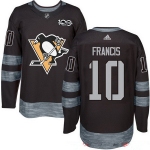 Men's Pittsburgh Penguins #10 Ron Francis Black 100th Anniversary Stitched NHL 2017 adidas Hockey Jersey