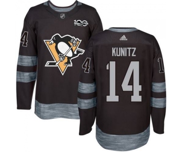 Men's Pittsburgh Penguins #14 Chris Kunitz Black 100th Anniversary Stitched NHL 2017 adidas Hockey Jersey