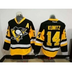 Men's Pittsburgh Penguins #14 Chris Kunitz Black Third A Patch Stitched NHL Reebok Hockey Jersey