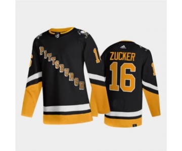 Men's Pittsburgh Penguins #16 Jason Zucker Black 2021-2022 Stitched Jersey