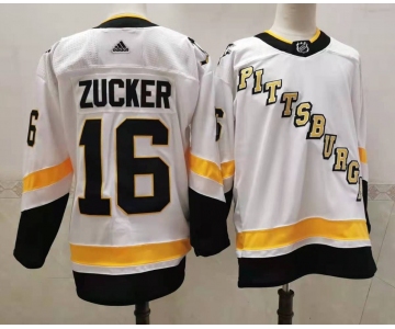Men's Pittsburgh Penguins #16 Jason Zucker White Adidas 2020-21 Stitched NHL Jersey