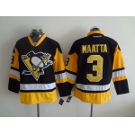 Men's Pittsburgh Penguins #3 Olli Maatta Black Third Alternate Hockey Reebok Jersey