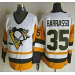 Men's Pittsburgh Penguins #35 Tom Barrasso 1988-89 White CCM Vintage Throwback Jersey