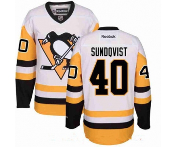 Men's Pittsburgh Penguins #40 Oskar Sundqvist White Third Stitched NHL Reebok Hockey Jersey