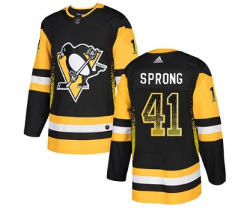 Men's Pittsburgh Penguins #41 Daniel Sprong Black Drift Fashion Adidas Jersey