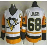 Men's Pittsburgh Penguins #68 Jaromir Jagr 1988-89 White CCM Vintage Throwback Jersey