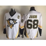 Men's Pittsburgh Penguins #68 Jaromir Jagr 2002-03 White CCM Vintage Throwback Jersey