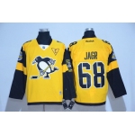 Men's Pittsburgh Penguins #68 Jaromir Jagr Yellow 2017 Stadium Series Stitched NHL Reebok Hockey Jersey