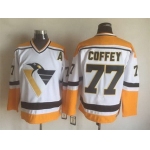 Men's Pittsburgh Penguins #77 Paul Coffey 1992-93 White CCM Vintage Throwback Jersey