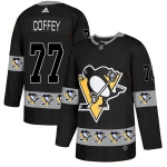 Men's Pittsburgh Penguins #77 Paul Coffey Black Team Logos Fashion Adidas Jersey