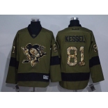 Men's Pittsburgh Penguins #81 Phil Kessel Green Salute to Service Stitched NHL Reebok Hockey Jersey