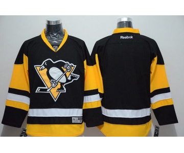 Men's Pittsburgh Penguins Blank Black Third Alternate NHL Reebok Jersey
