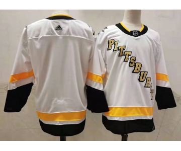 Men's Pittsburgh Penguins Blank White Adidas 2020-21 Stitched NHL Jersey