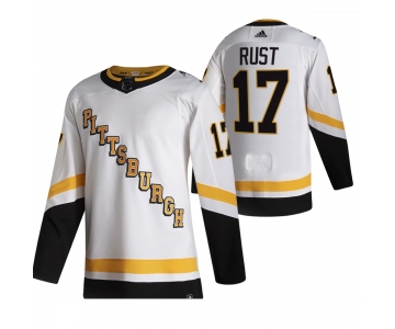 Pittsburgh Penguins #17 Bryan Rust White Men's Adidas 2020-21 Reverse Retro Alternate NHL Jersey