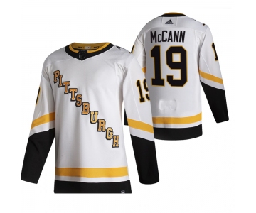 Pittsburgh Penguins #19 Jared McCann White Men's Adidas 2020-21 Reverse Retro Alternate NHL Jersey