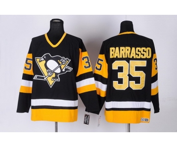 Pittsburgh Penguins #35 Tom Barrasso Black Throwback CCM Jersey