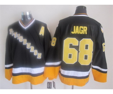 Pittsburgh Penguins #68 Jaromir Jagr 1993 Black Throwback CCM Jersey