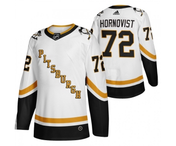 Pittsburgh Penguins #72 Patric Hornqvist White Men's Adidas 2020-21 Reverse Retro Alternate NHL Jersey